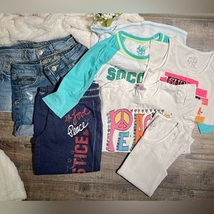 Bundle Girls Size 12 Justice Lot Shorts Tees Tanks
